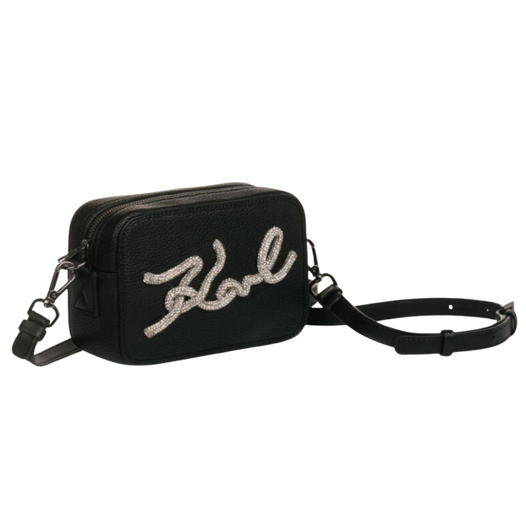 KARL LAGERFELD - Black Faux Leather Karl Logo Bag