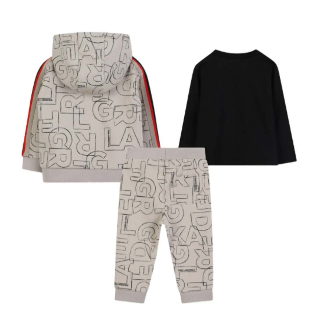 KARL LAGERFELD - Baby Boys Beige Outfit Logo Set