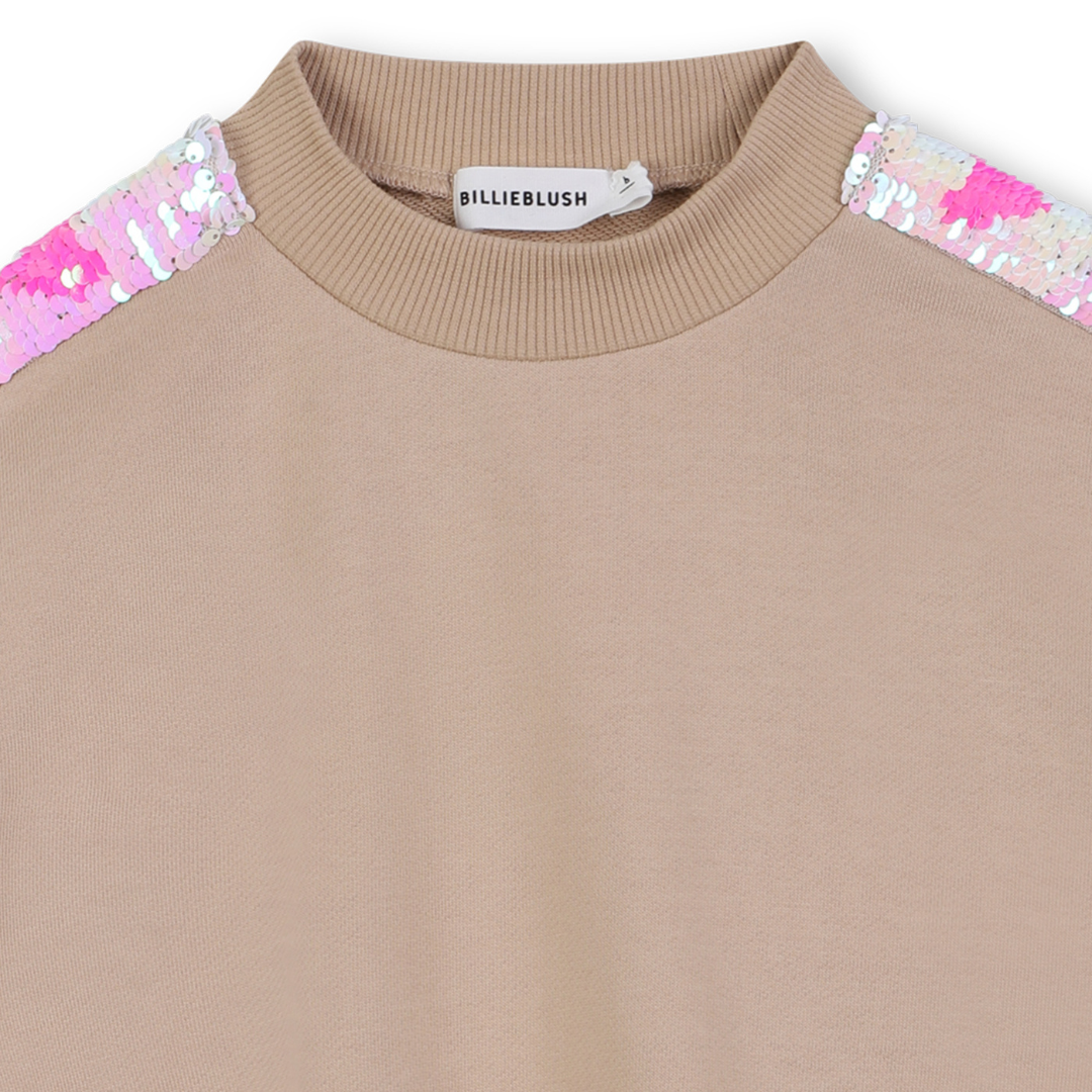 Billieblush - Cotton Sweatshirt with Reversible Sequins