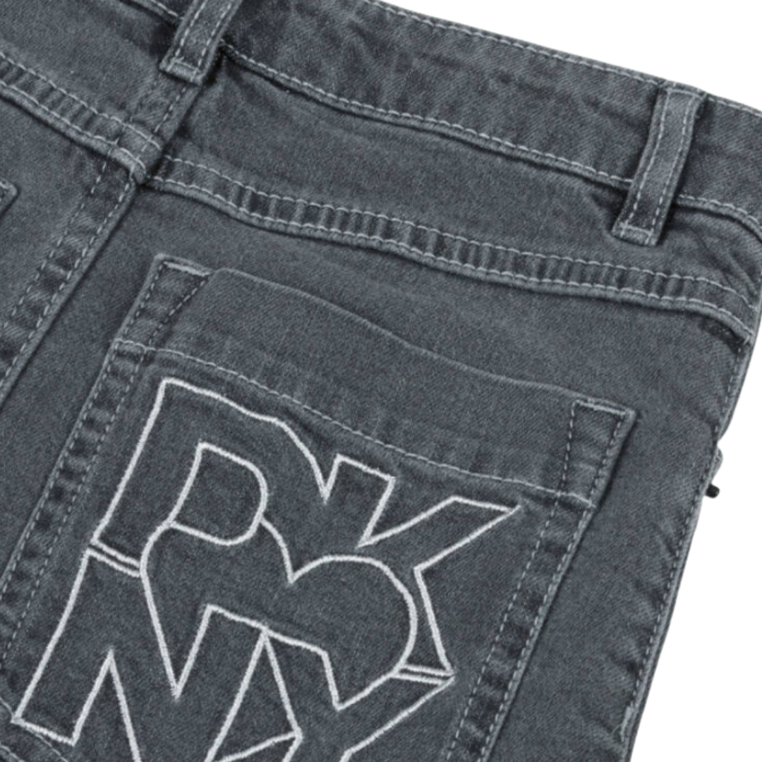 DKNY - Girls Black Washed Denim Skirt