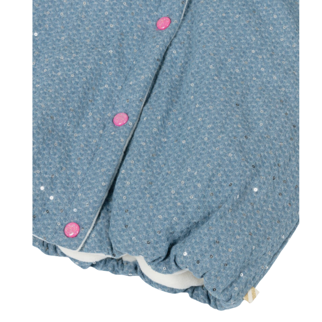 Billieblush - Blue Jacquard Denim Sequinned Gilet