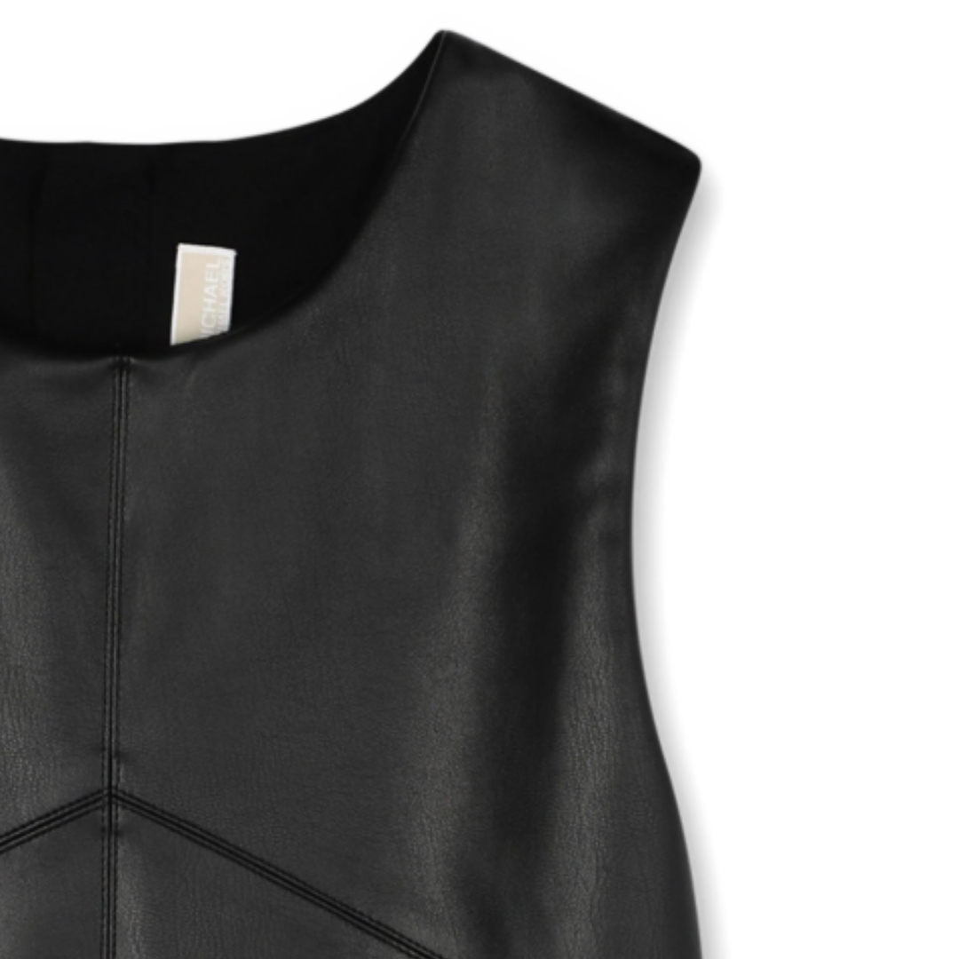 Michael Kors - Sleeveless Mini Leather Dress