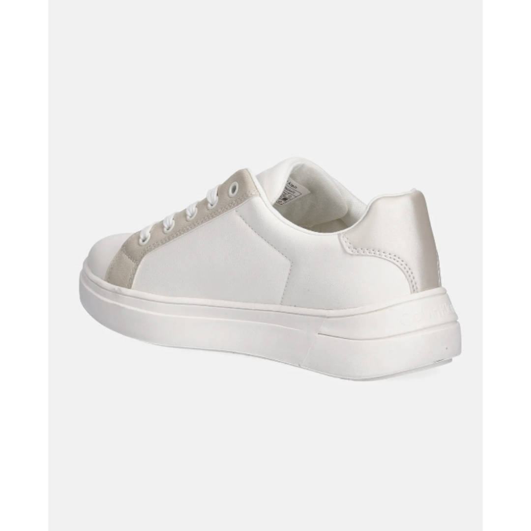 Calvin Klein - White & Beige Classic CK Logo Sneakers