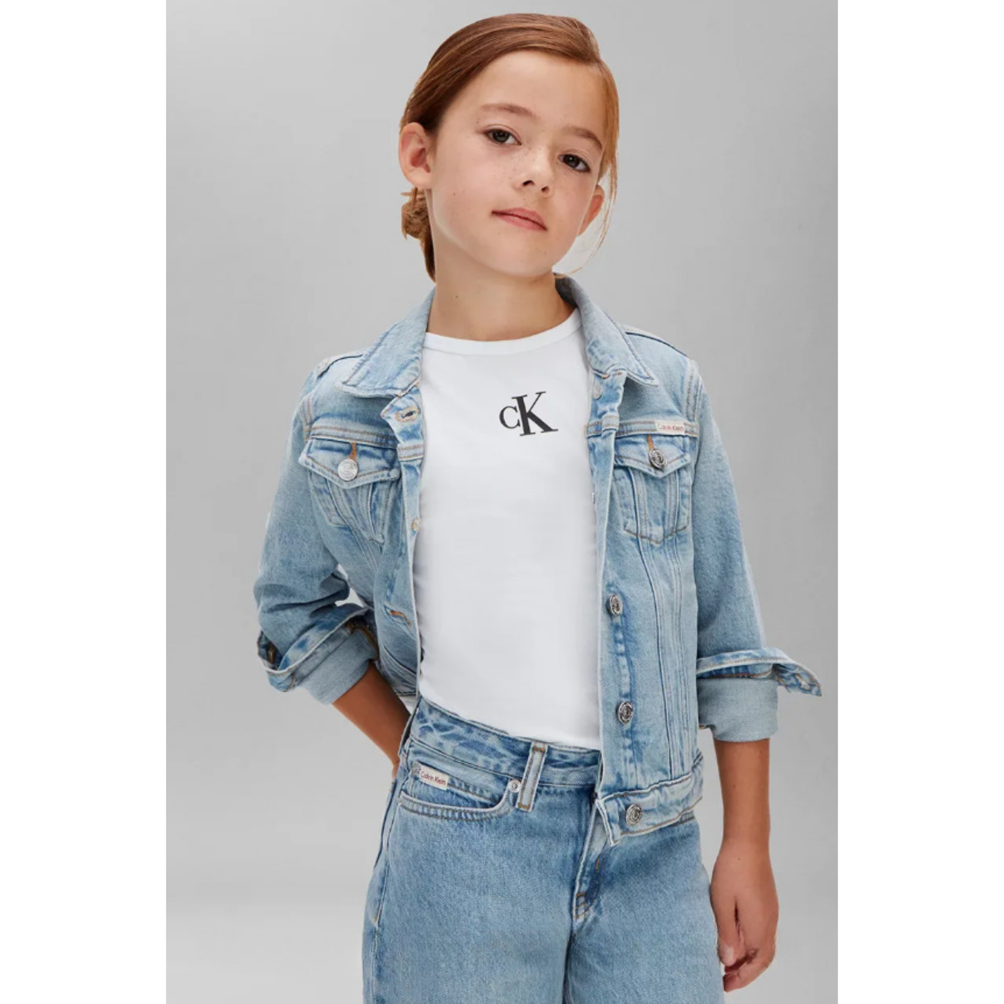 Calvin Klein - Wide Leg Bleach out Wash Jeans