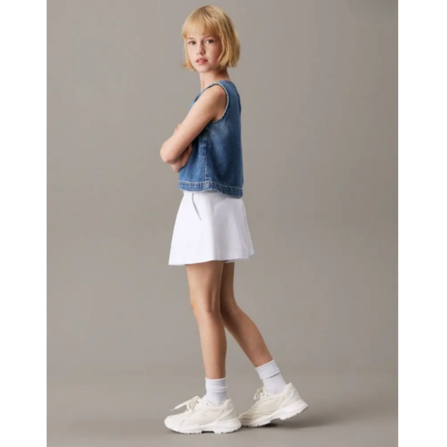 Calvin Klein - Stretch Pleated White Short