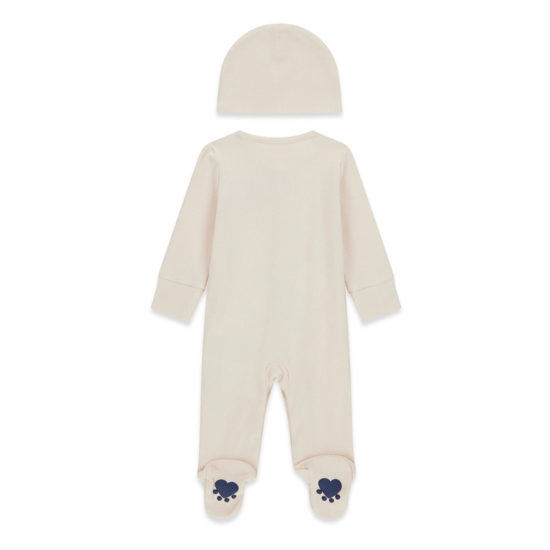 Guess - Beige Cotton Baby Grow with Hat