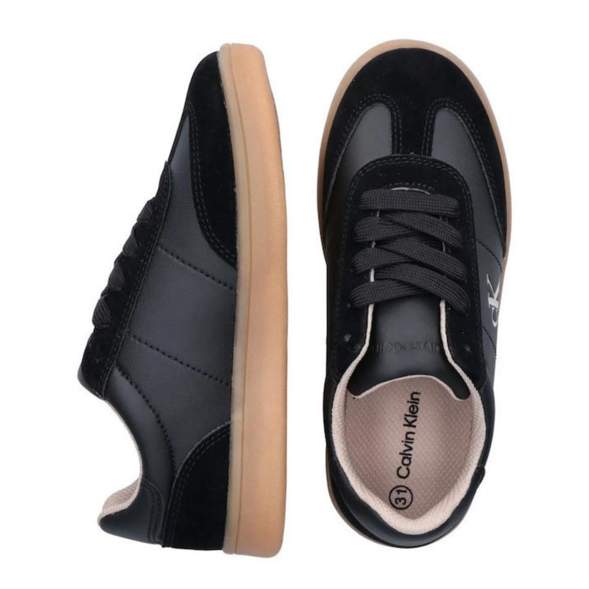Calvin Klein - Black Cut Lace Up Sneakers