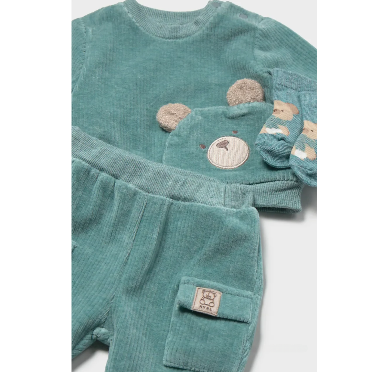 Mayoral - Baby Boys Velvet Mint Set