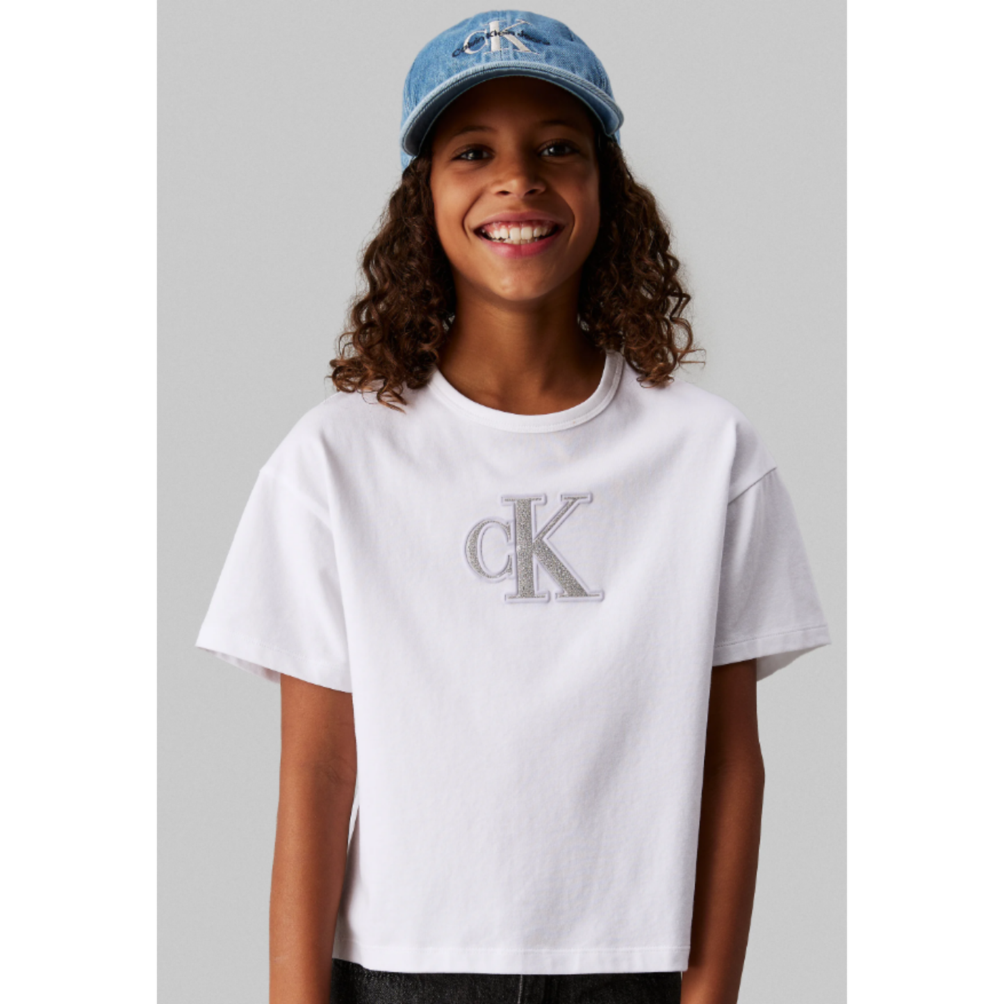 Calvin Klein - White Metallic Girls' T-Shirt