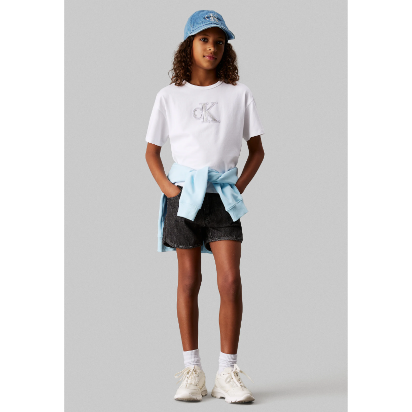 Calvin Klein - White Metallic Girls' T-Shirt