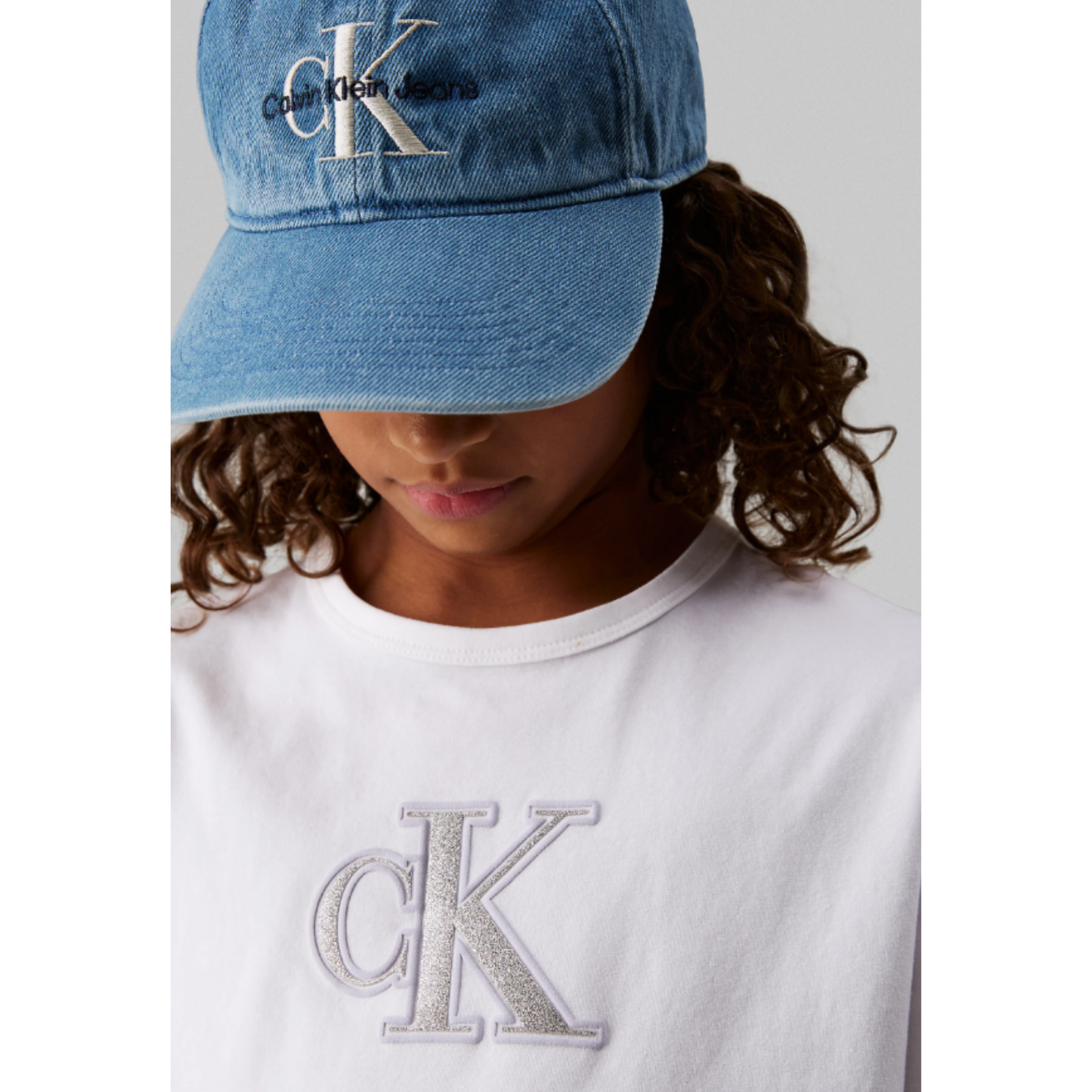 Calvin Klein - White Metallic Girls' T-Shirt
