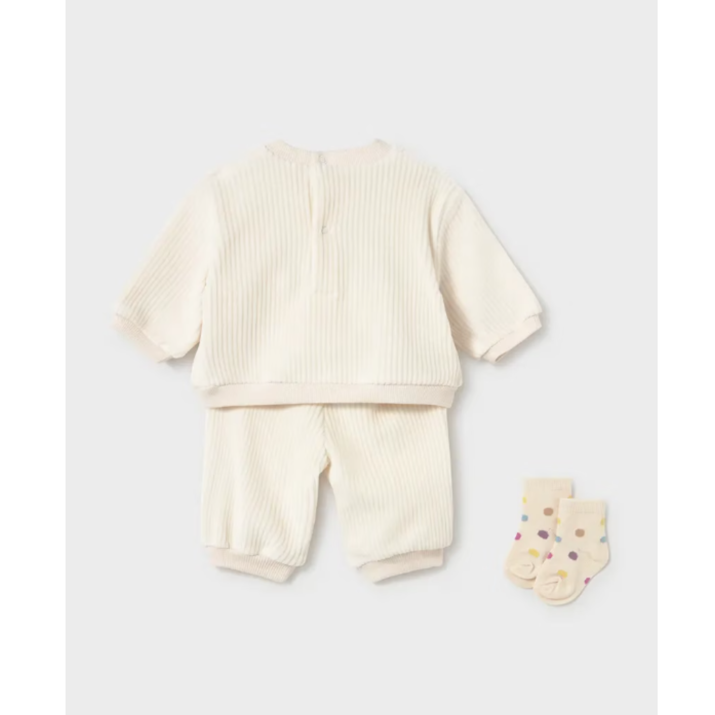 Mayoral - Baby Girls Beige Velvet Set