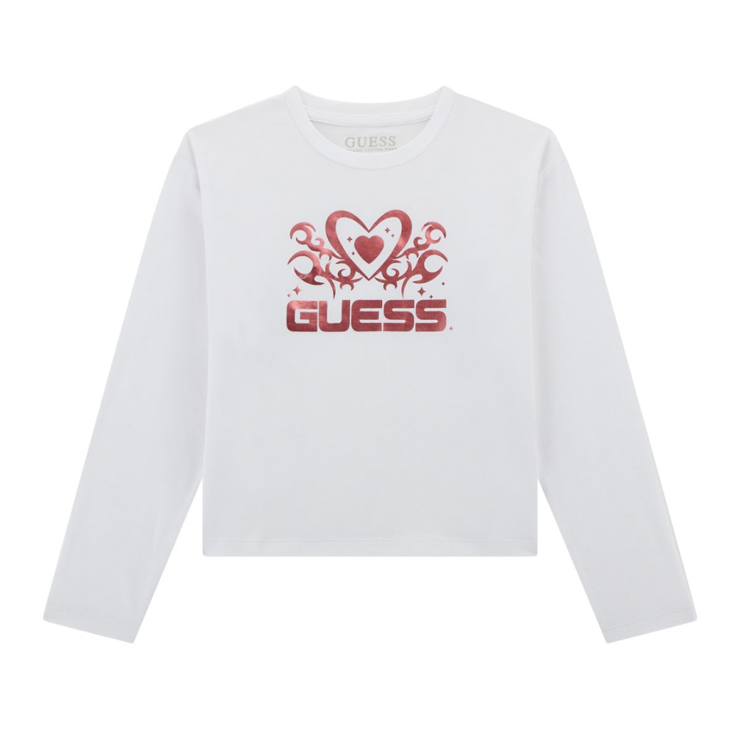 Guess - White with Red Details Top