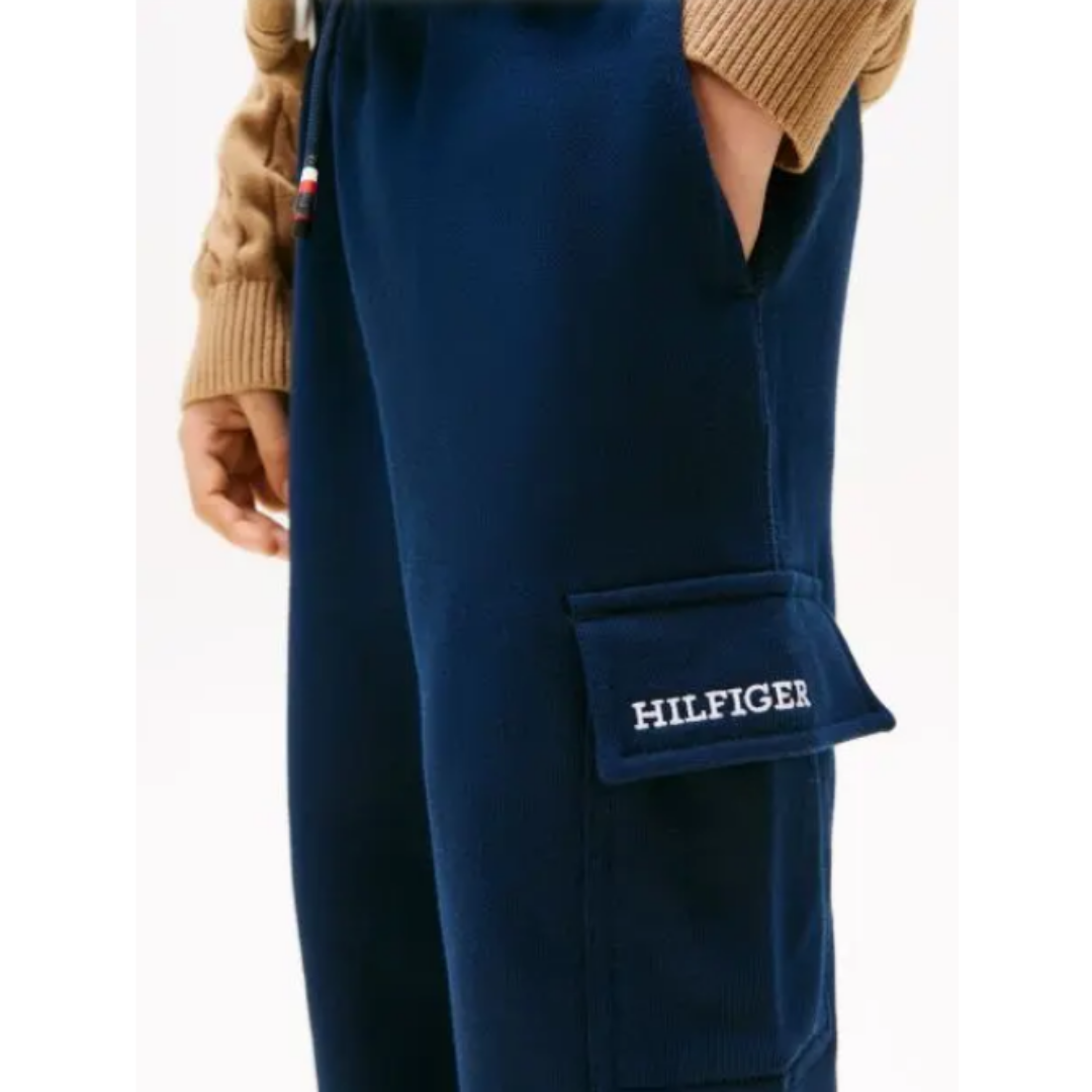 Tommy Hilfiger - Navy Blue Cotton Cargo Sweatpants