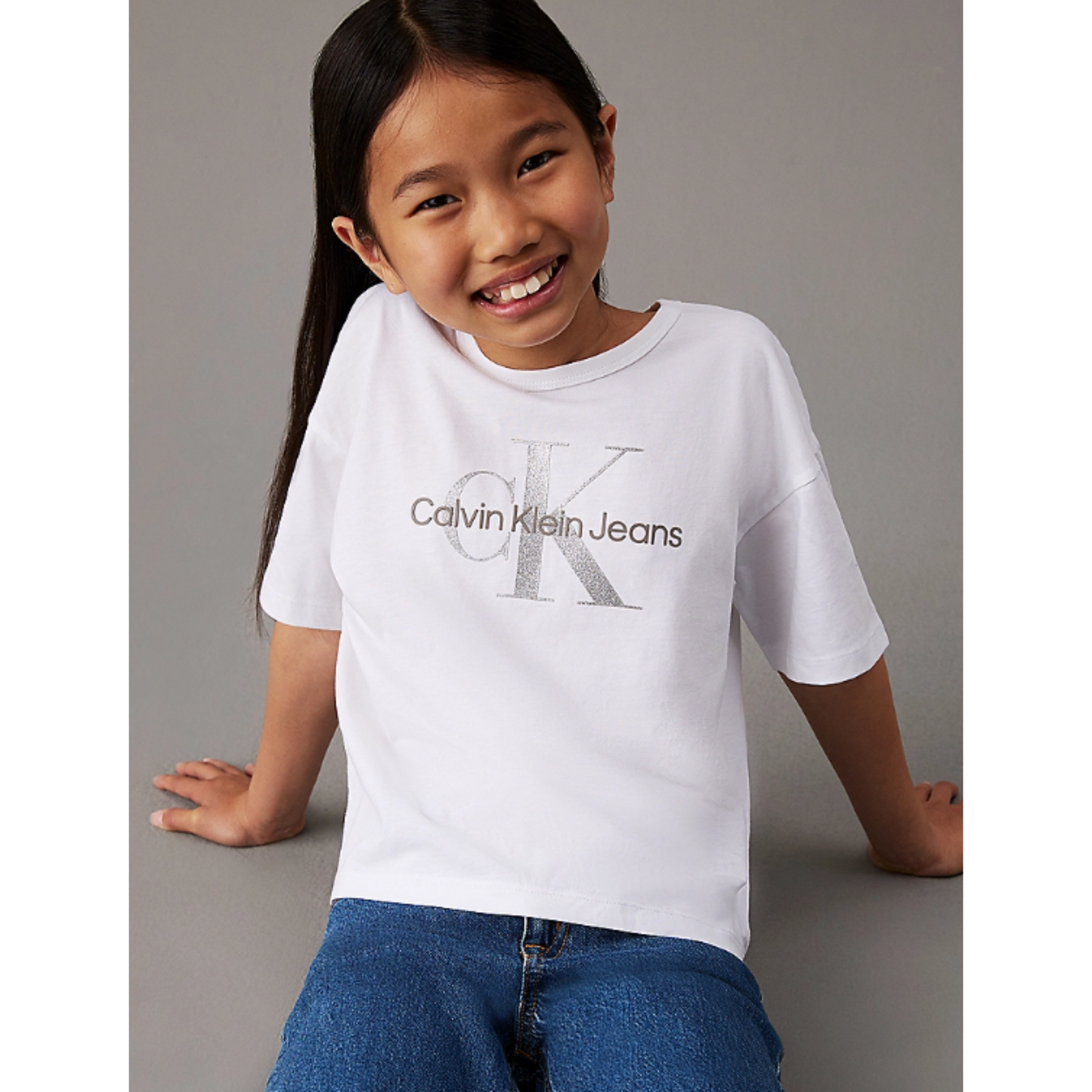Calvin Klein - Silver Logo CK White Toph