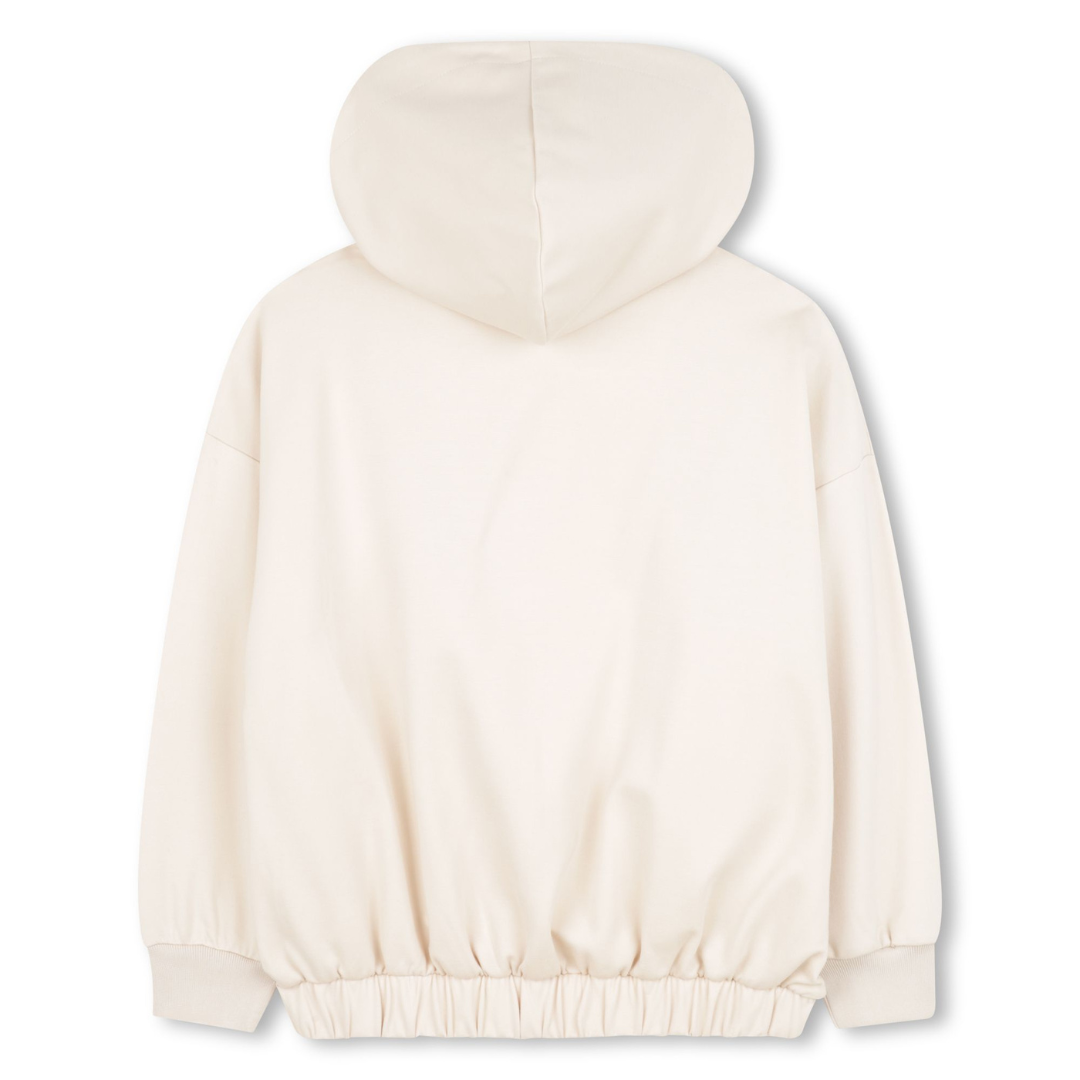 DKNY - Girls Beige Jersey Zip-Up Jacket