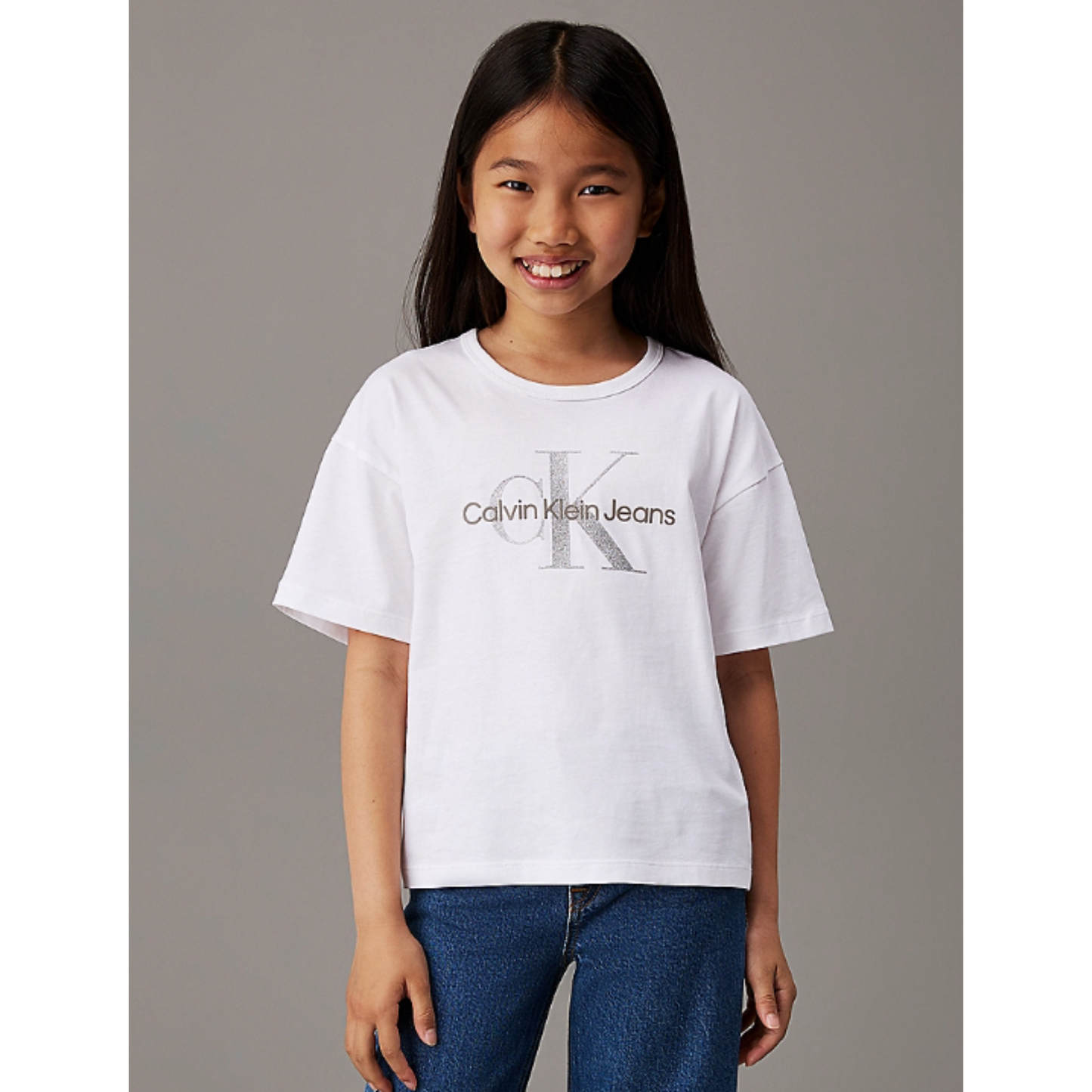 Calvin Klein - Silver Logo CK White Toph
