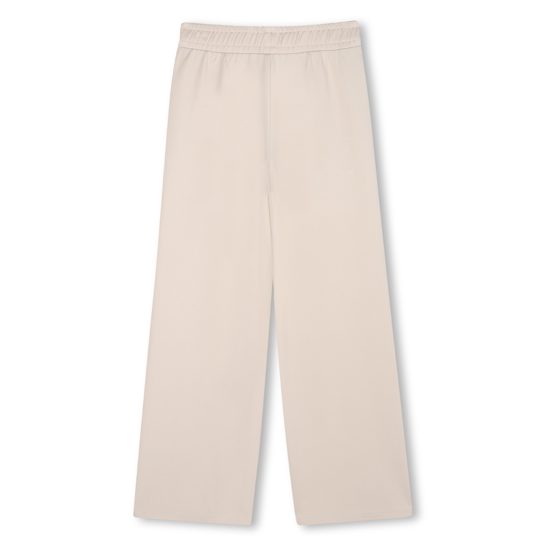 DKNY - Girls Beige Jersey Wide Leg Trouser