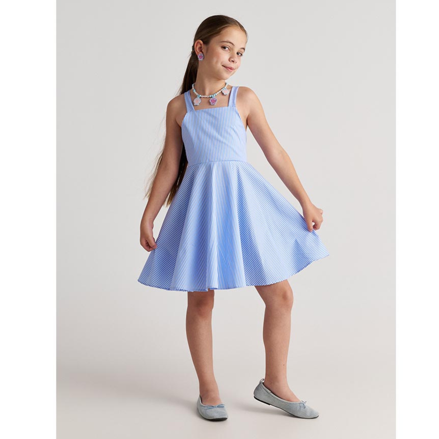Two in a Castle - The Cool Shirt Striped Backless Bow Dress