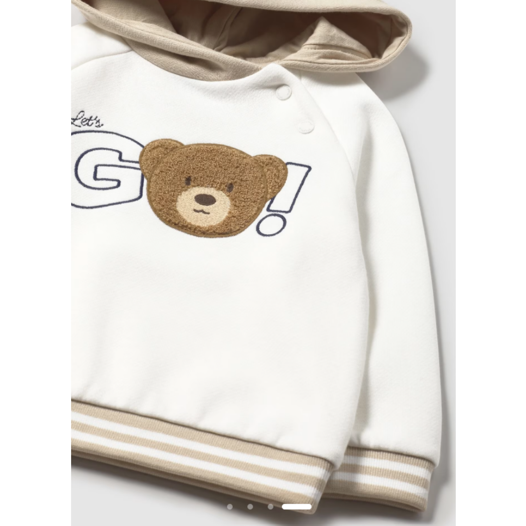 Mayoral - Baby Boys Bear White Hoodie