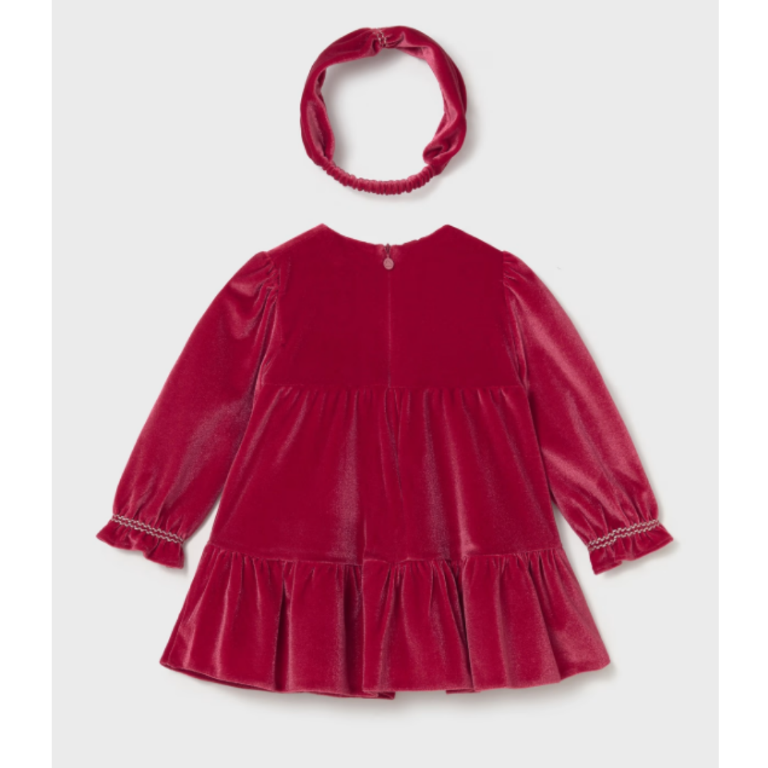 Mayoral - Baby Velvet Dress with Headband