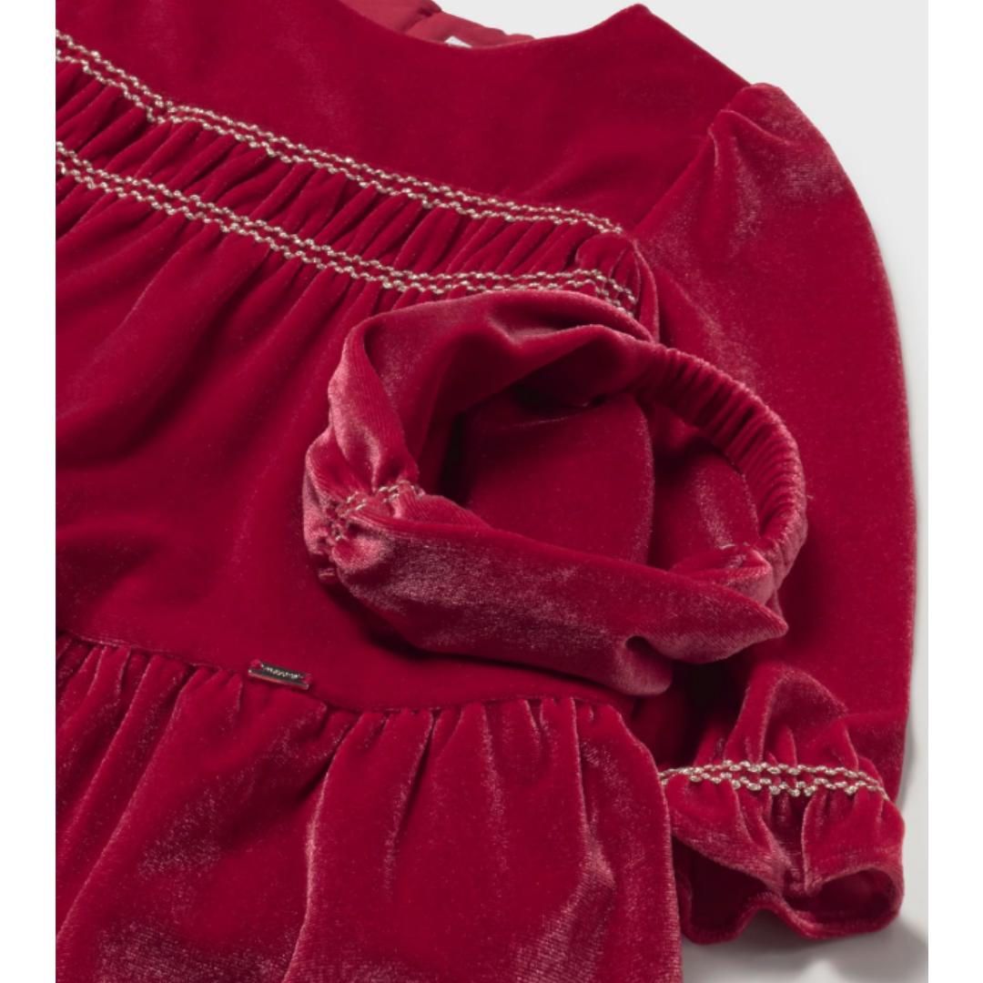 Mayoral - Baby Velvet Dress with Headband