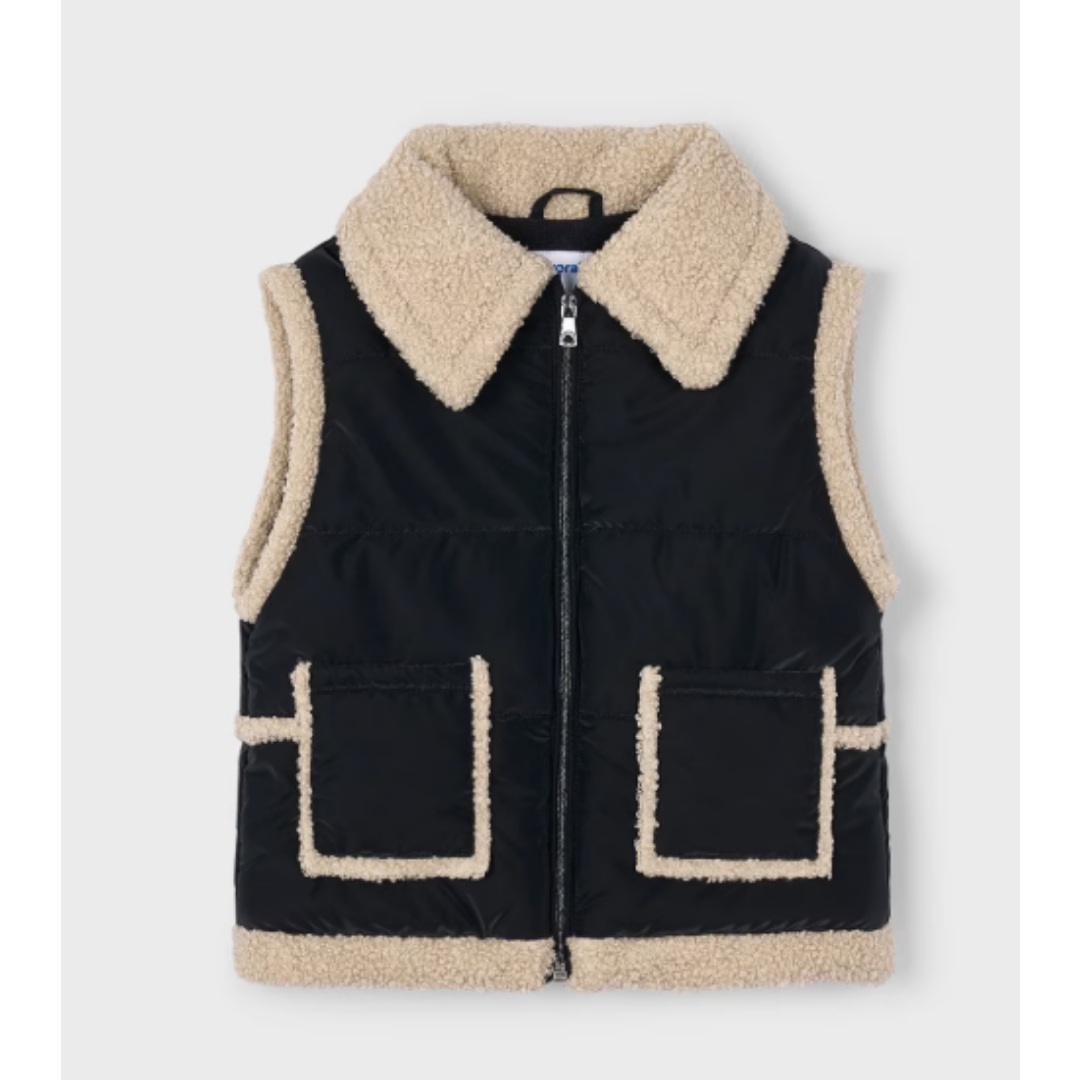 Mayoral - Girls Contrast Sheepskin Gilet