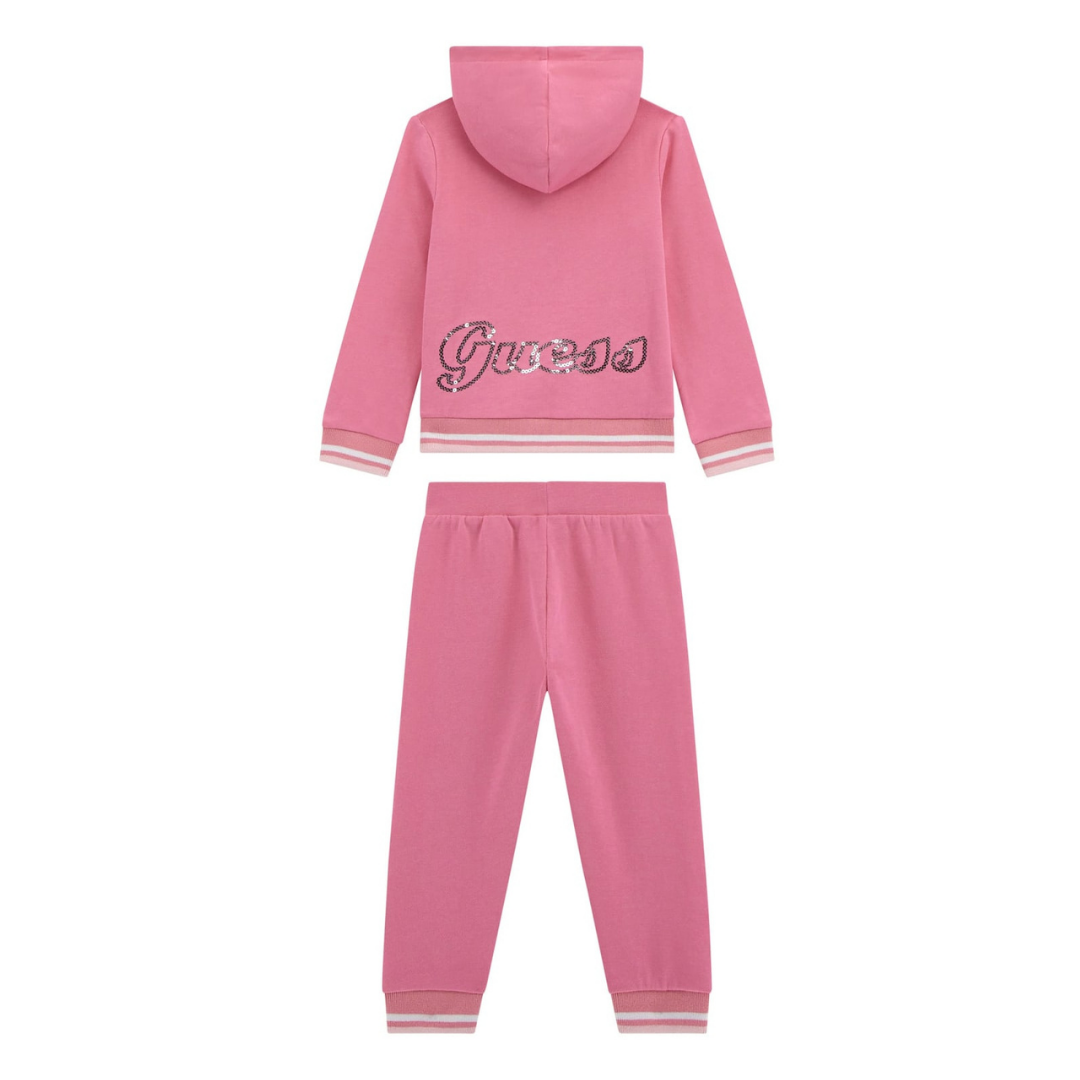 Guess - Pink Cotton Logo Tracksuit