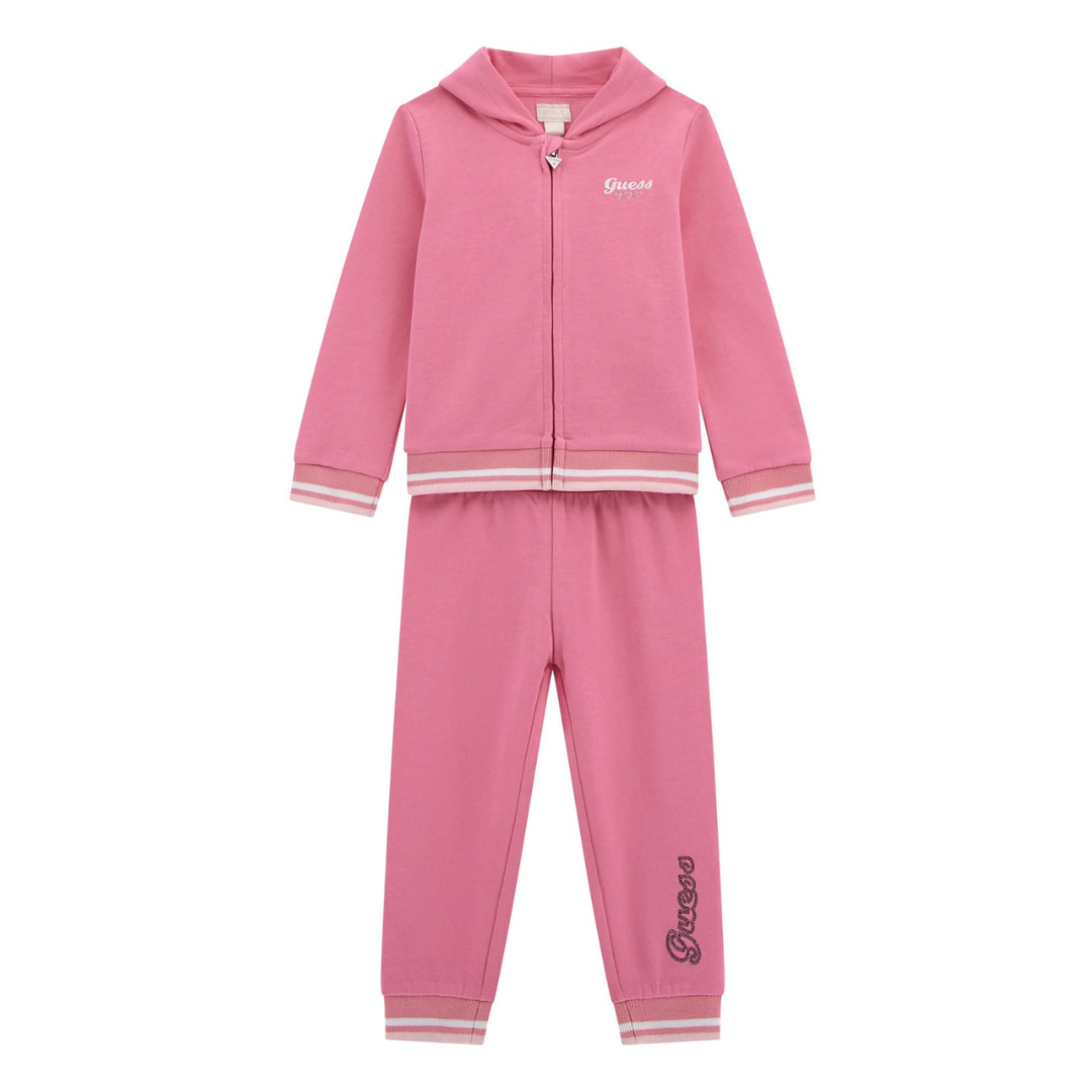 Guess - Pink Cotton Logo Tracksuit
