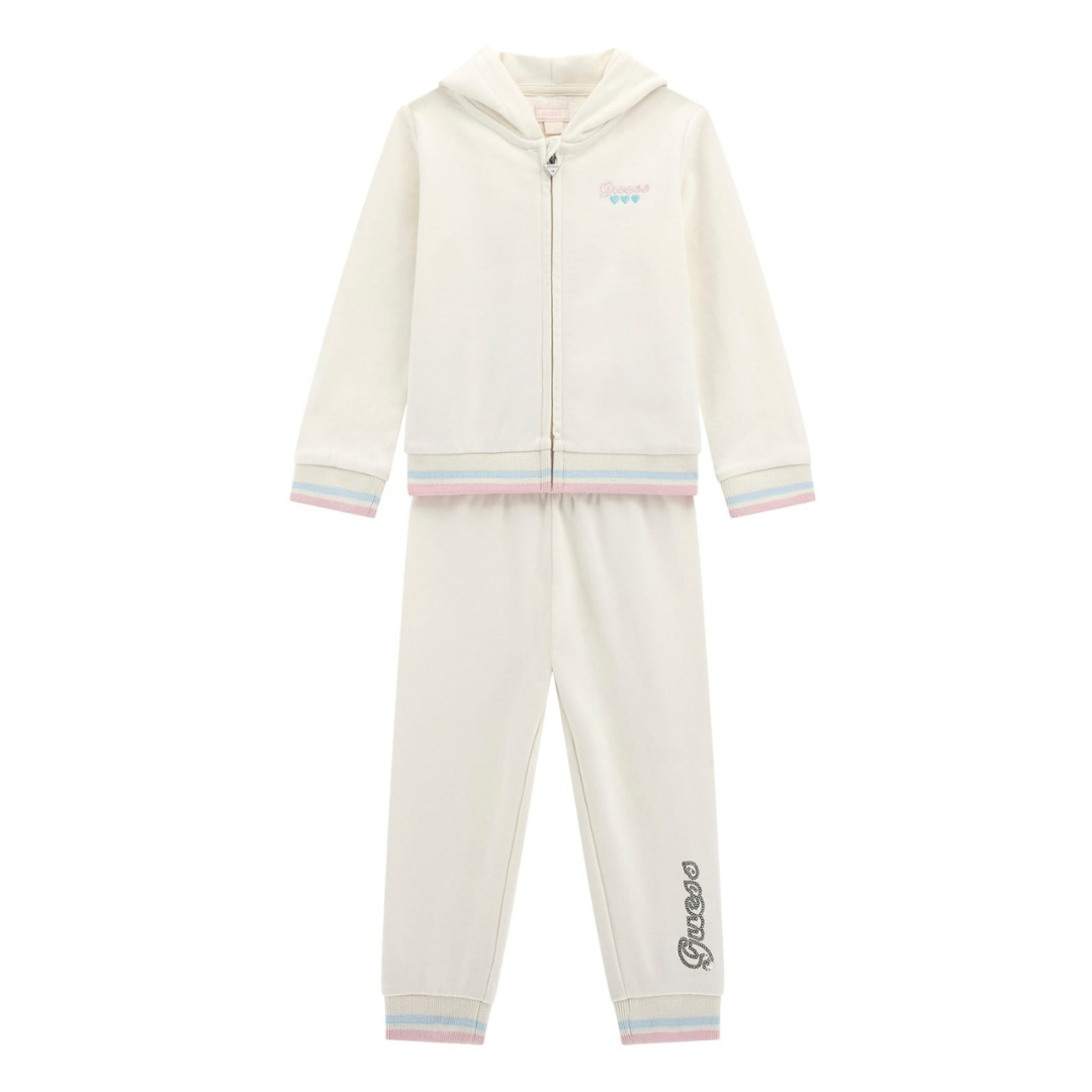 Guess - Ivory Cotton Logo Tracksuit