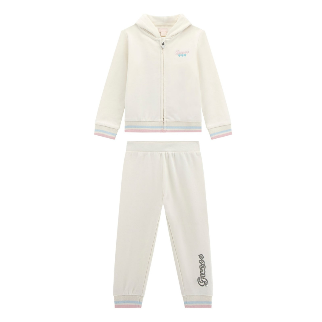 Guess - Ivory Cotton Logo Tracksuit