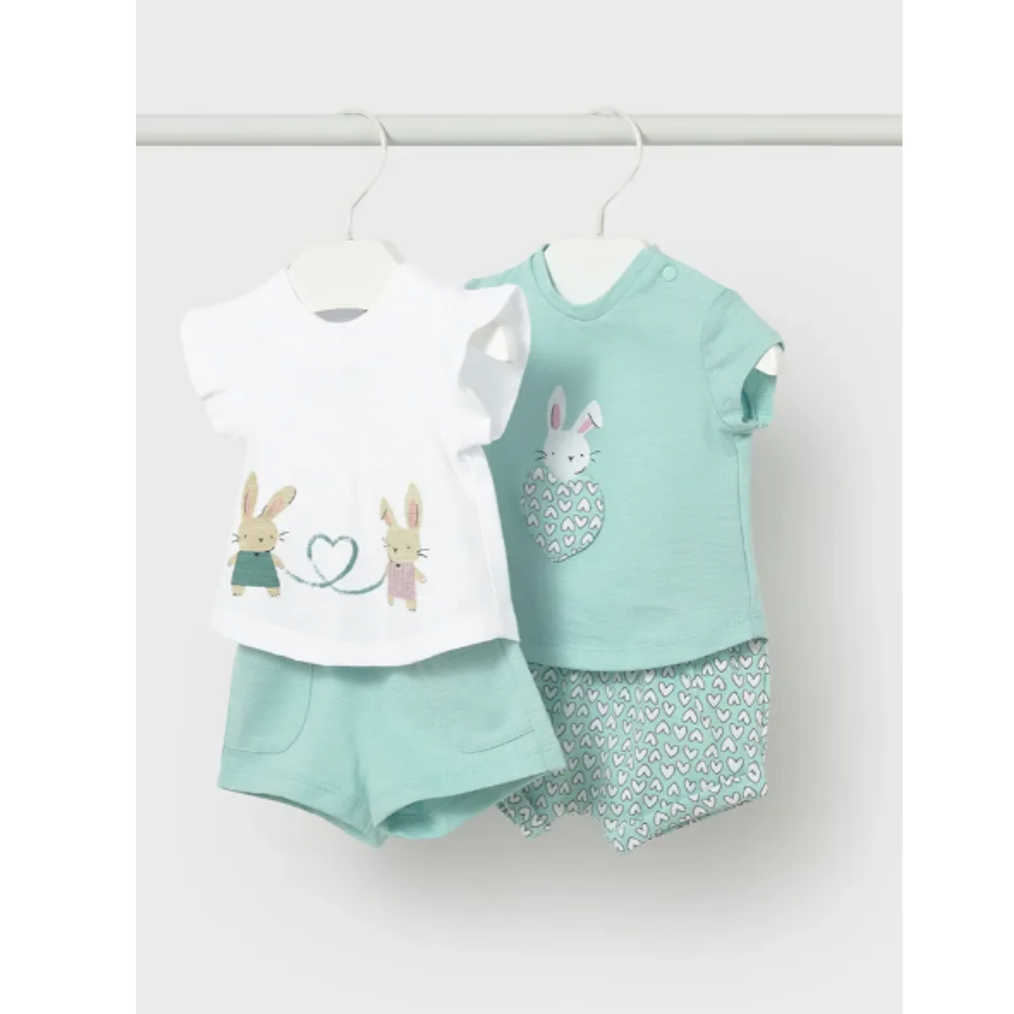Mayoral - Green Hearts Cotton Set