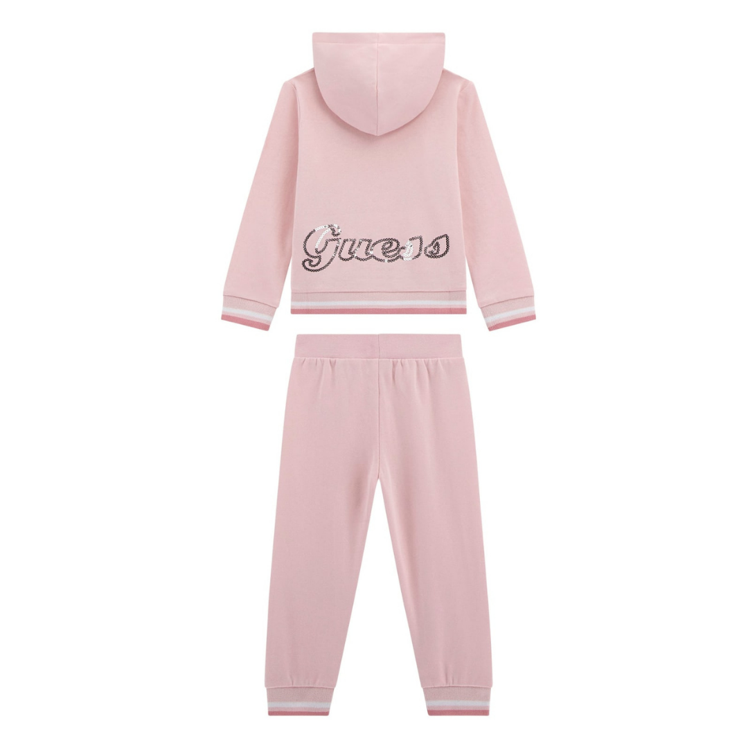 Guess - Baby Pink Cotton Logo Tracksuit