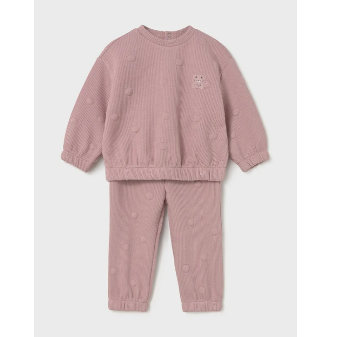 Mayoral - Young Girls Pink Quilted Tracksuit