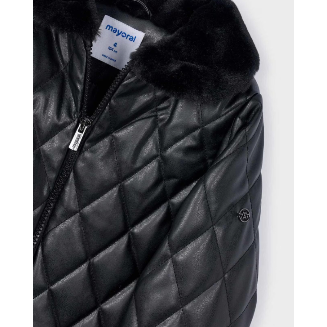 Mayoral - Black Girls Quilted Coat