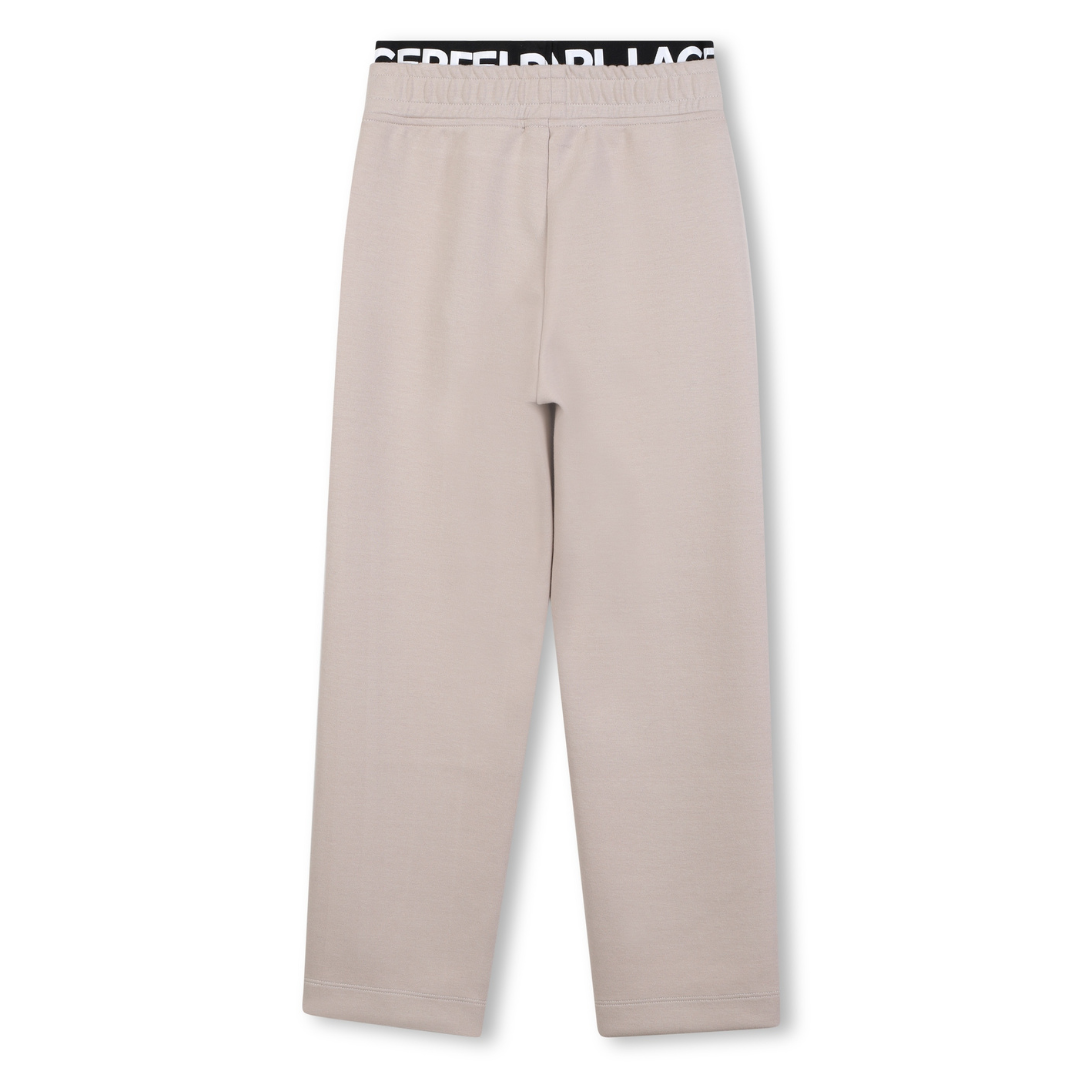 KARL LAGERFELD - Black & Beige Cotton Sweatpants
