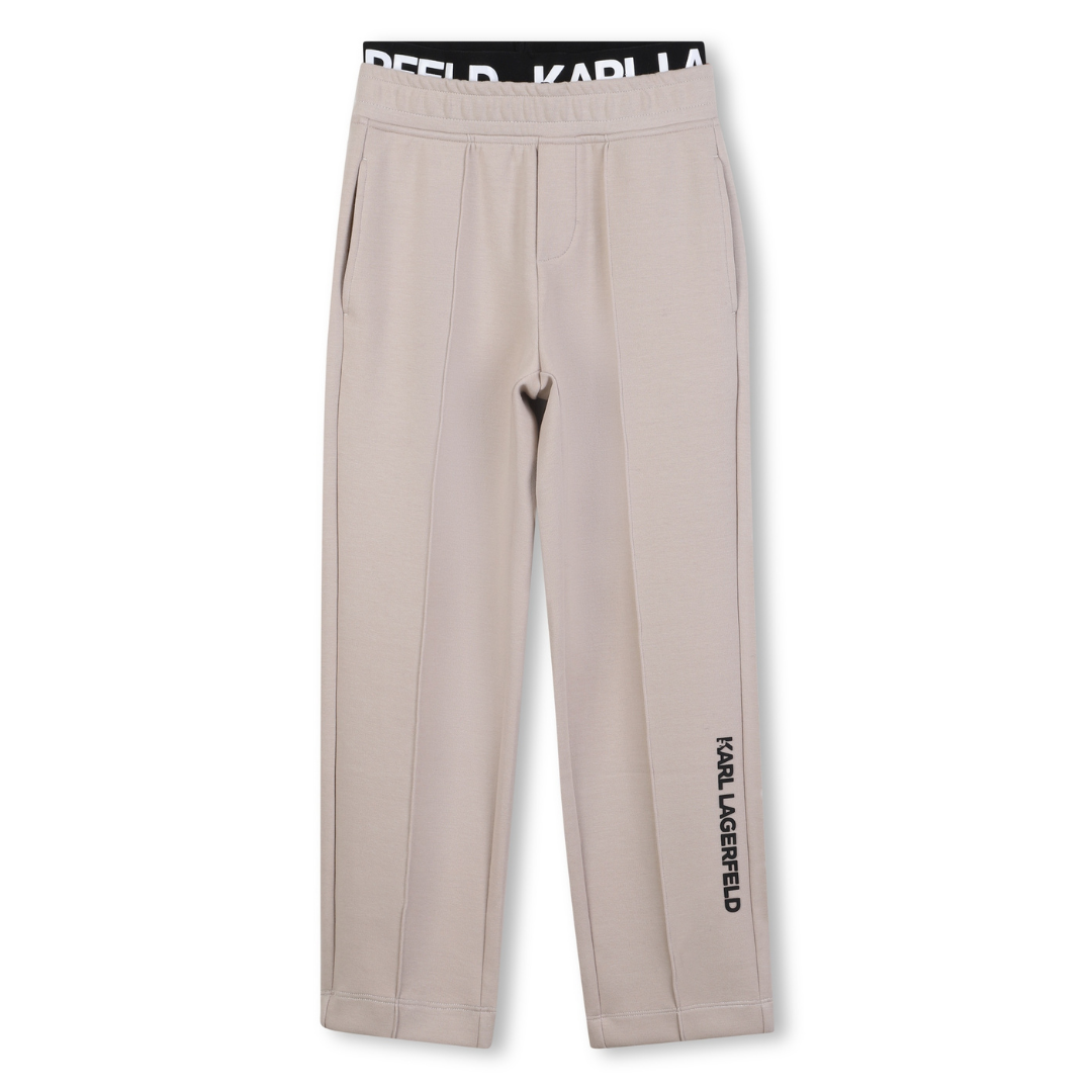 KARL LAGERFELD - Black & Beige Cotton Sweatpants