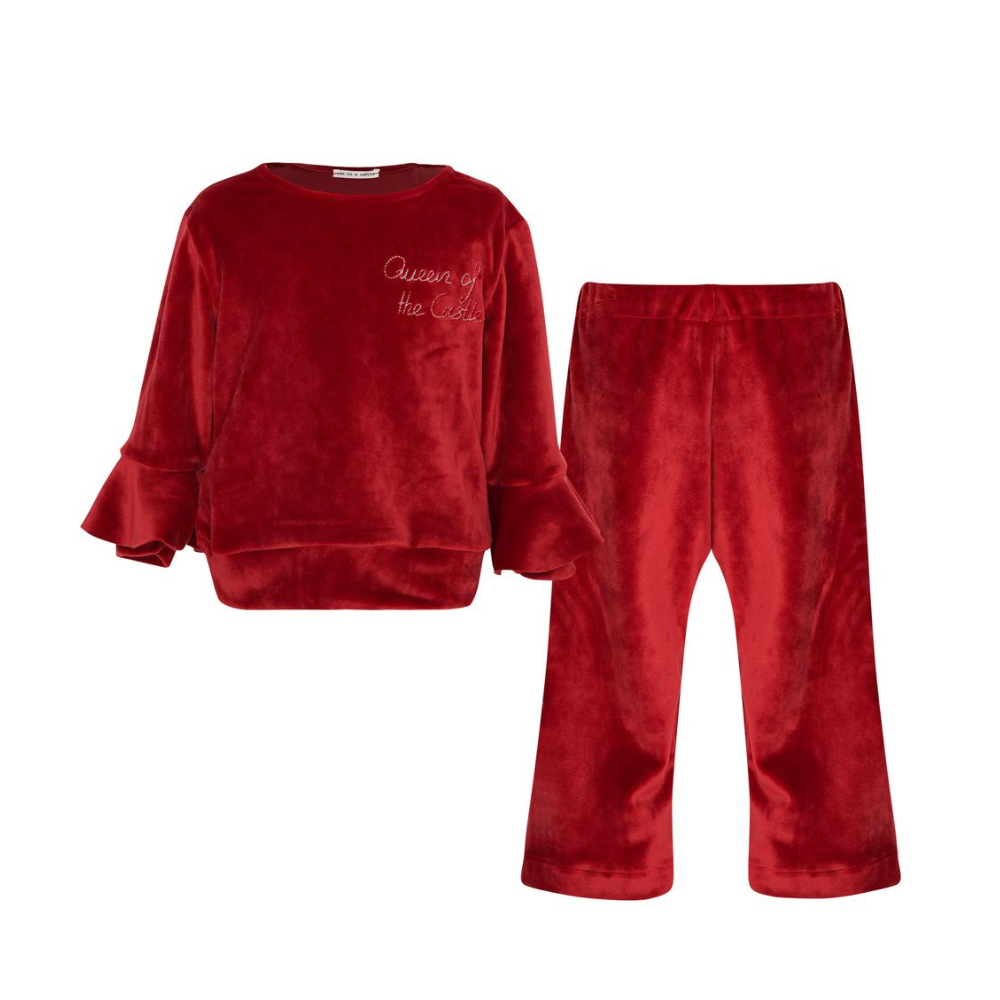 Two in a Castle - Red Velvet Tracksuit