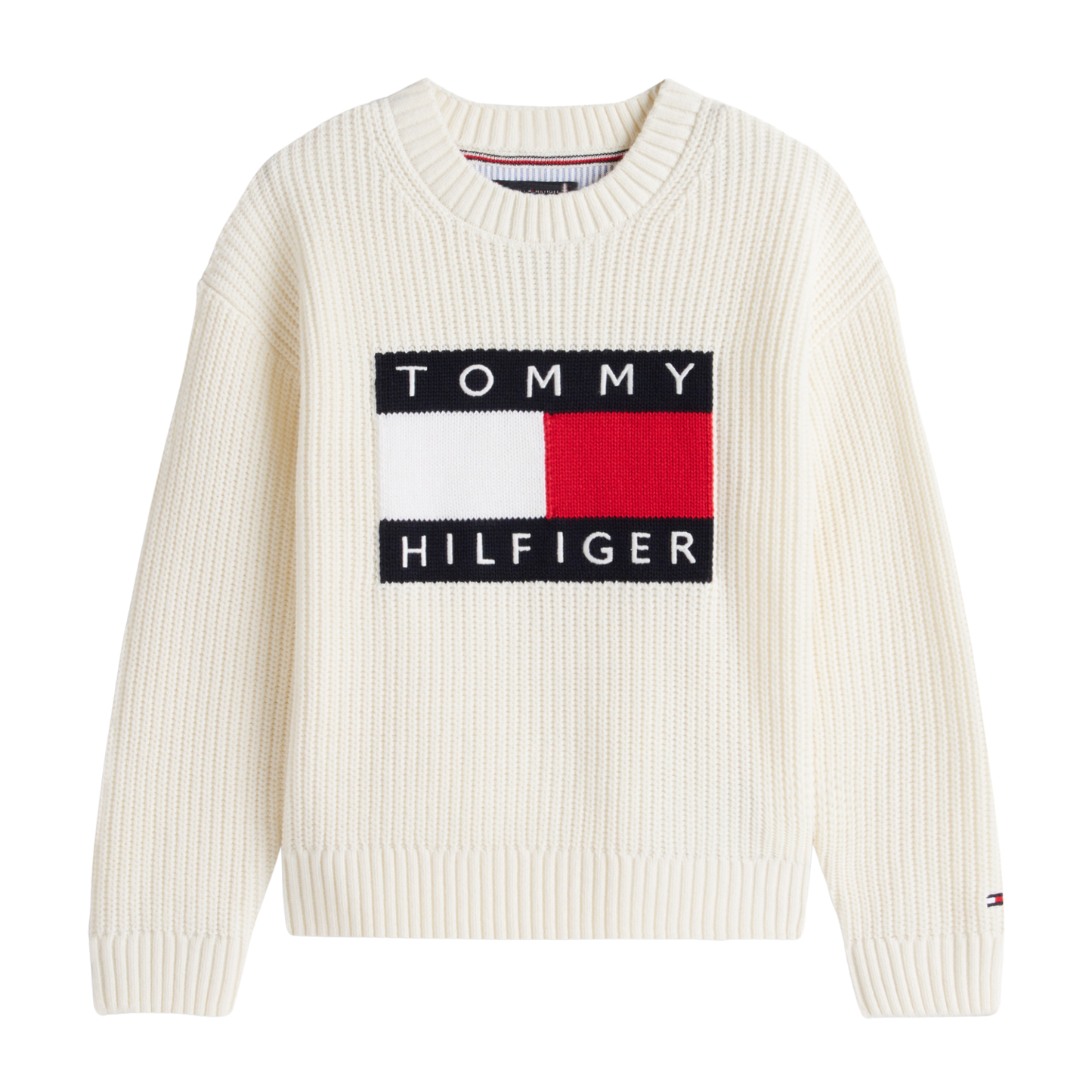 Tommy Hilfiger - Knitted Ivory Flag Jumper