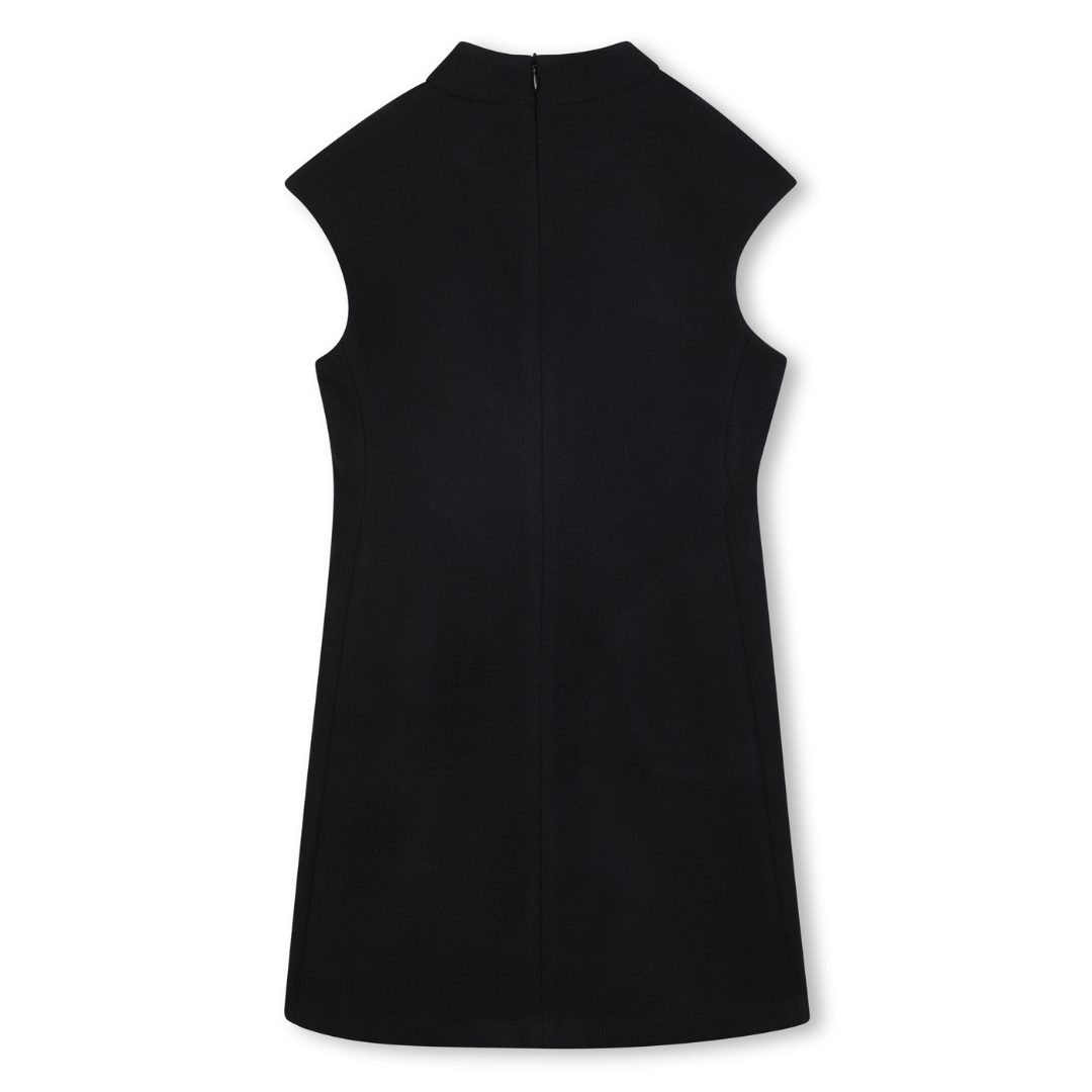 KARL LAGERFELD - Black Wool Capped-Sleeve Dress