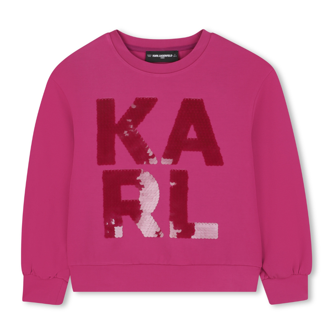 KARL LAGERFELD - Girls Pink Cotton Sweatshirt