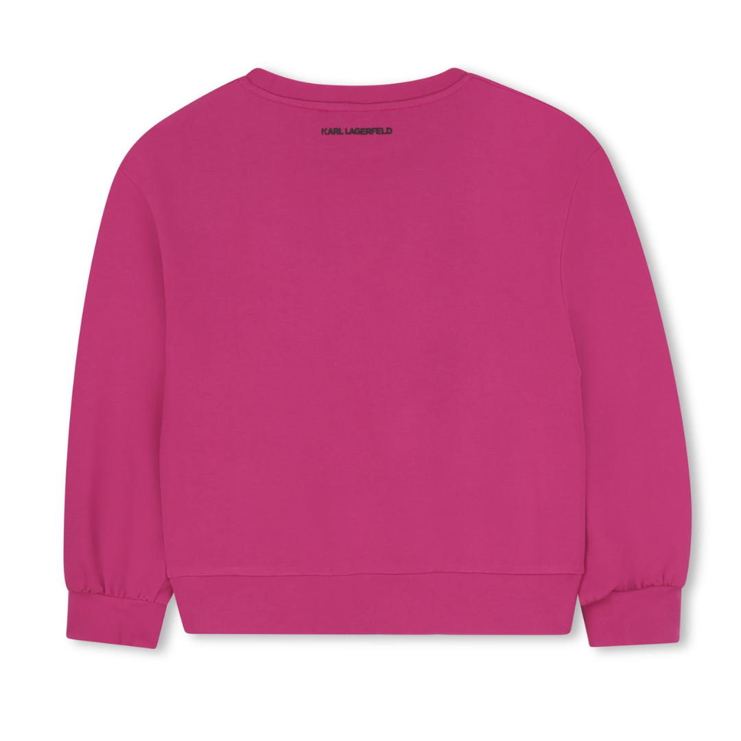 KARL LAGERFELD - Girls Pink Cotton Sweatshirt