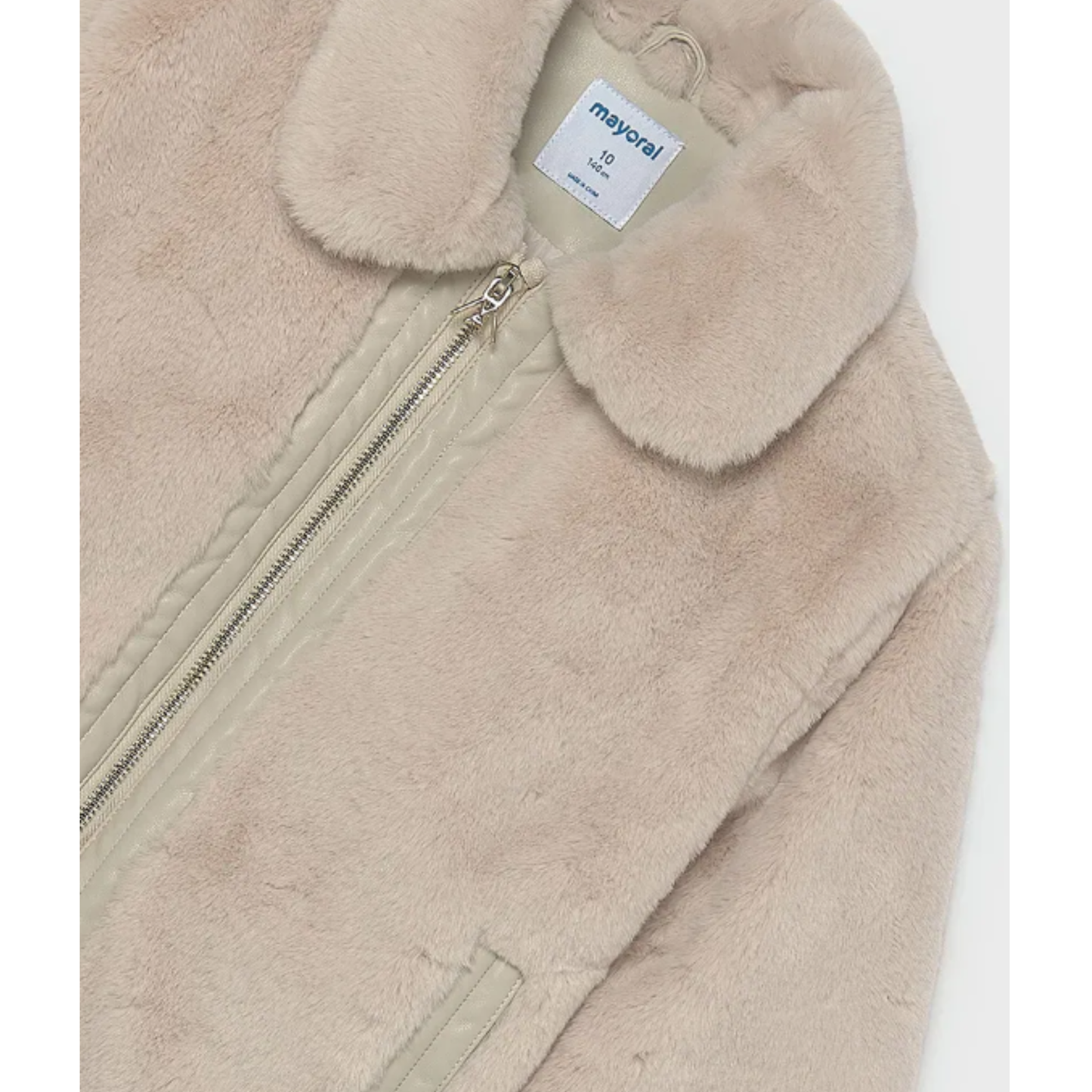 Mayoral - Short Ivory Fur Coat