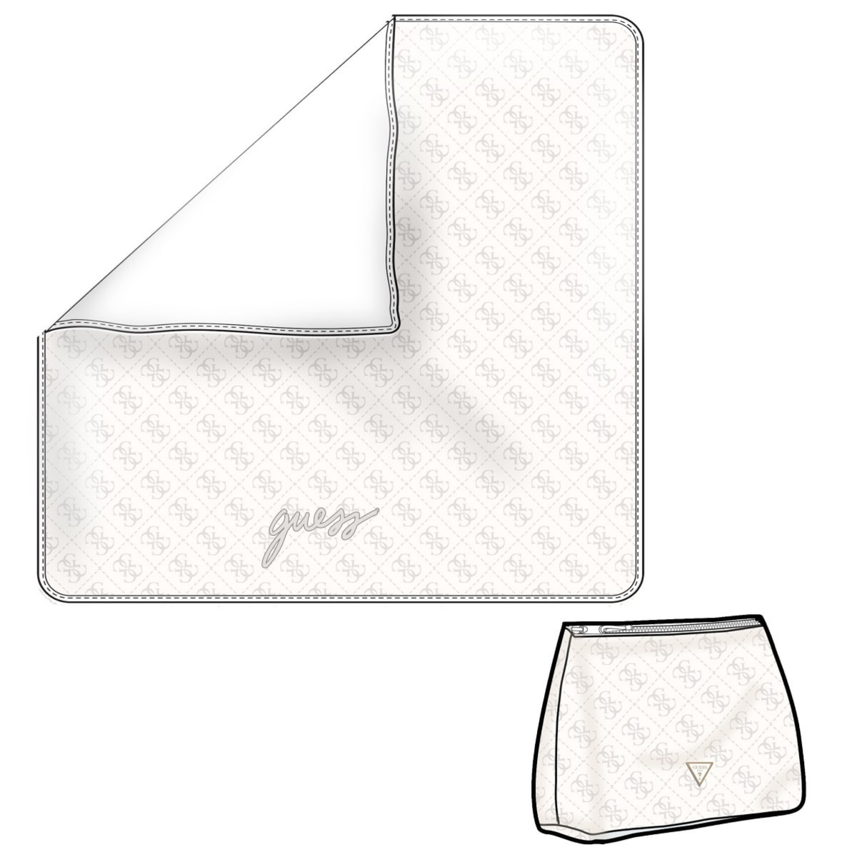 Guess - Unisex Ivory Blanket