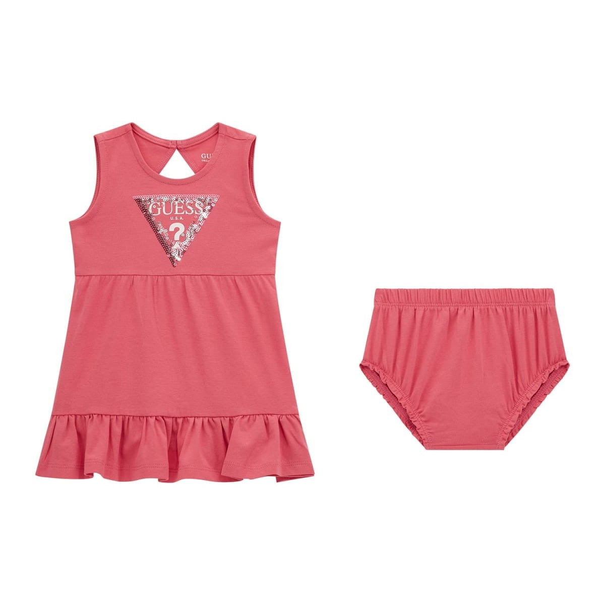 Guess - Coral Baby Girls Cotton Dress
