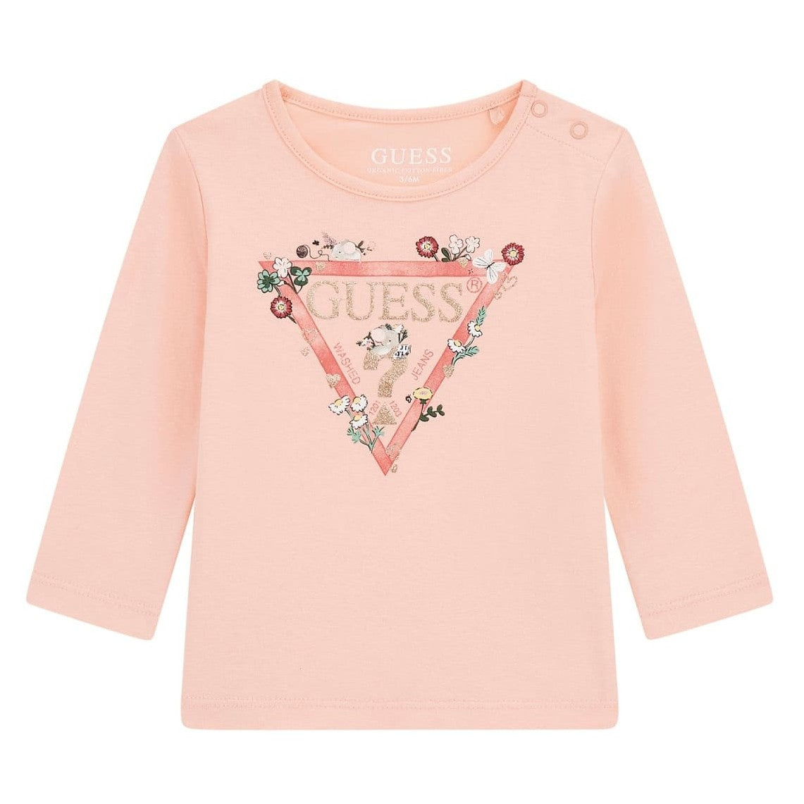 Guess - Peach Logo Flowery Top