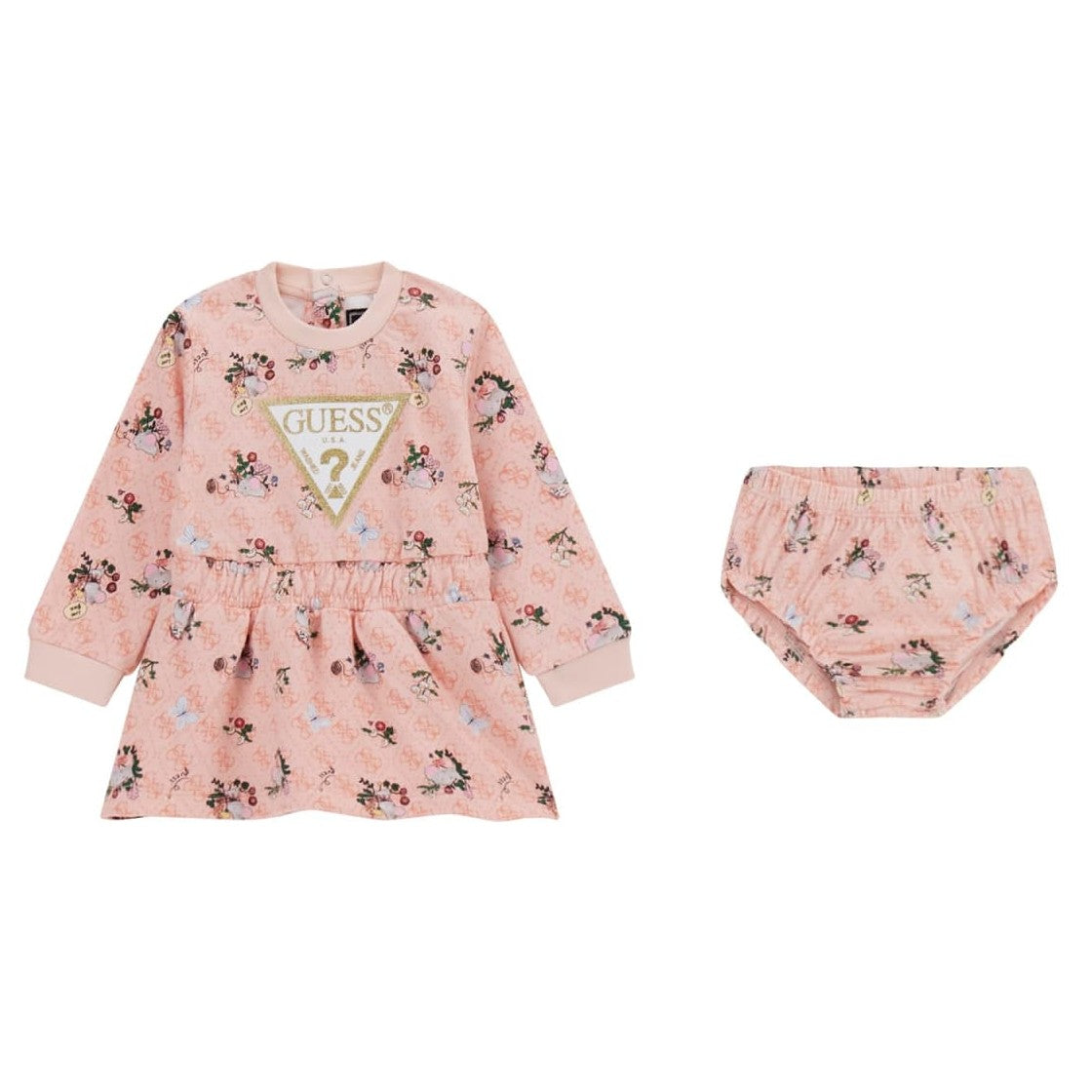 Guess - Peach Logo Prints Dress
