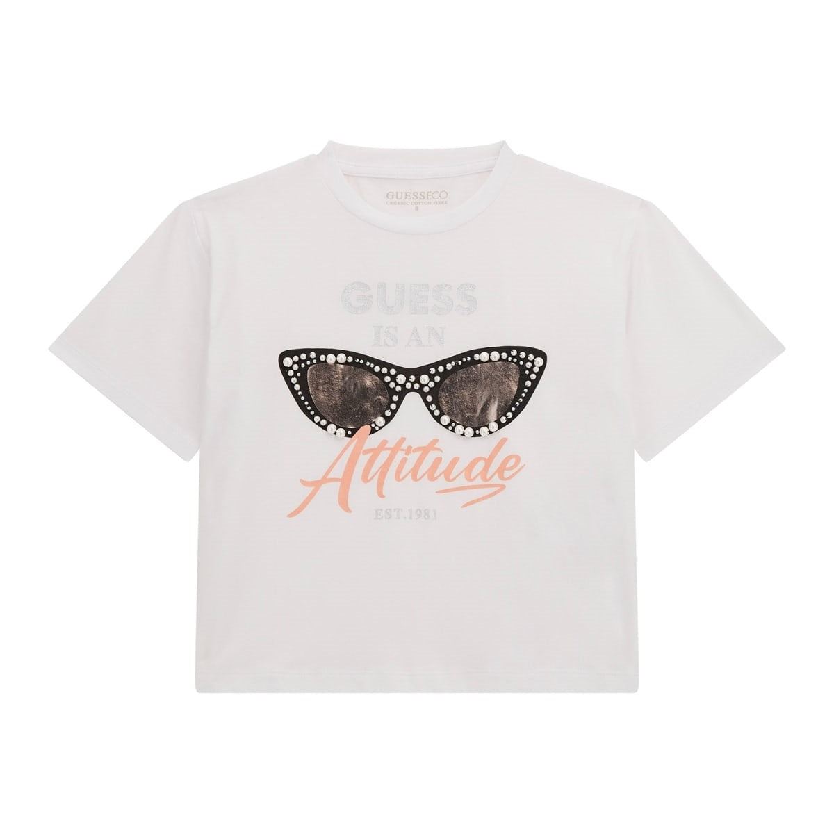 Guess - White Top with Glasses