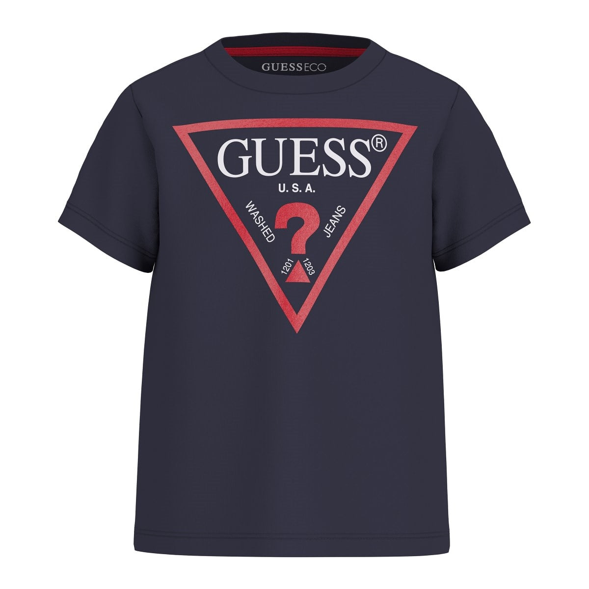 Guess - Short Sleeve Navy Blue Logo Top