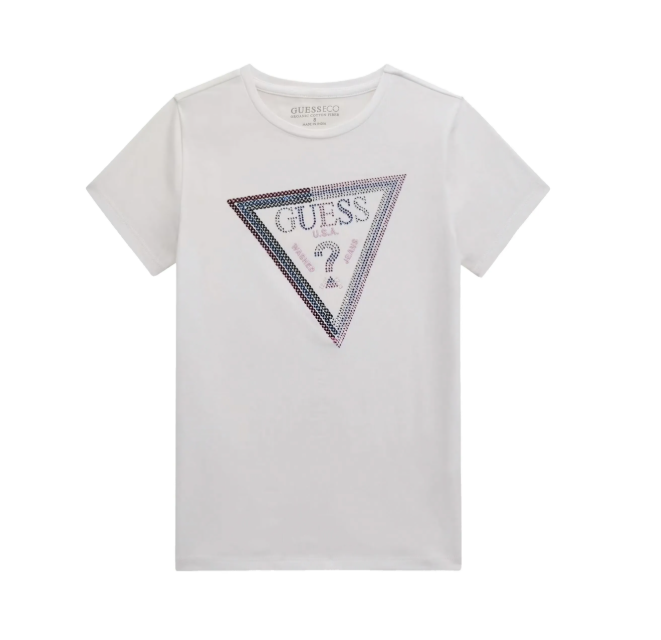 Guess - Silver/Pink White Logo Top
